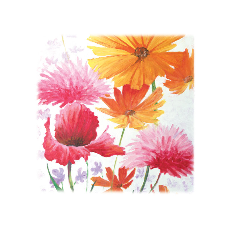 Bright Red And Orange Flower - Wrapped Canvas Painting, 76cm H x 76cm W x 3.8cm D