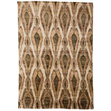 Rumi Abstract Hand-Knotted Silk Brown/Ivory Area Rug