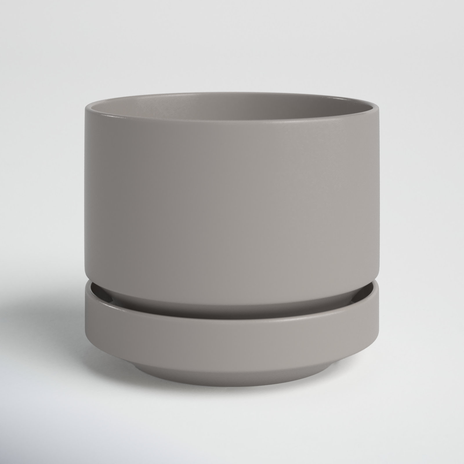 Byer 10" Ceramic Pot Planter, Gray, 9.25" H x 10.25" W x 10.25" D