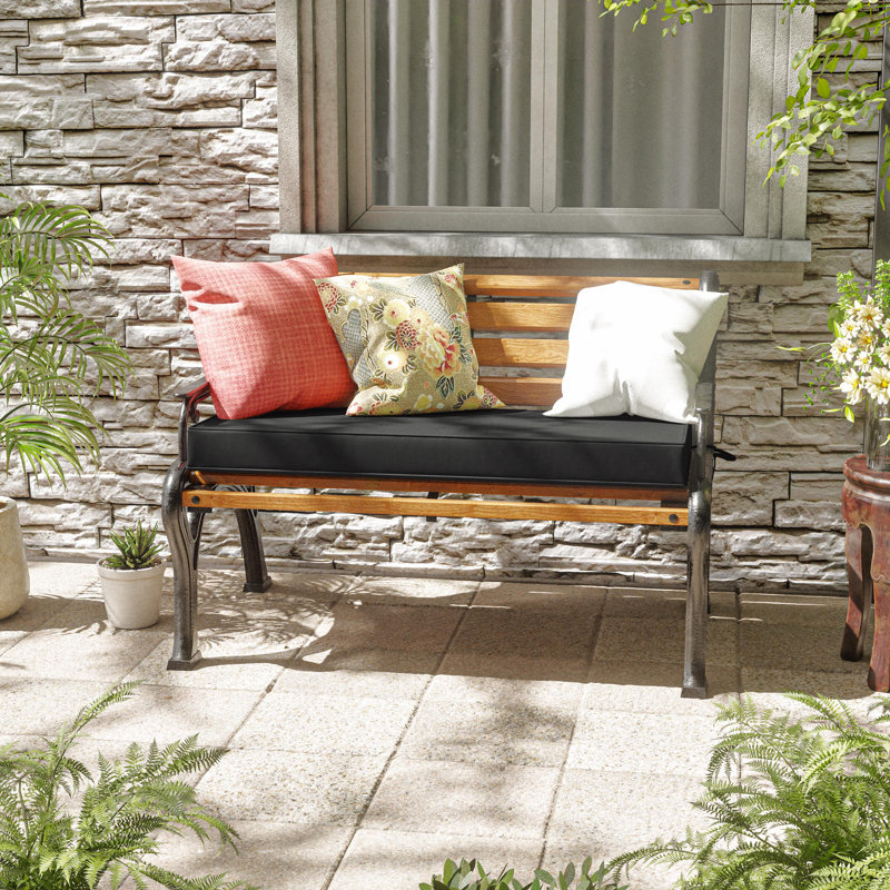 Outdoor Bench Cushion 42 X 18 X 3 Inch Indoor And Outdoor Seat Cushions, Black, 42" W x 18" D
