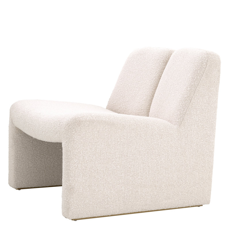 Macintosh Armless Chair, Cream Polyester Blend