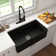 CASAINC Single Bowl Fireclay Farmhouse Kitchen Sink With Faucet Included