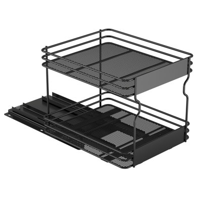 Étagère à épices escamotable à 2 niveaux pour armoire