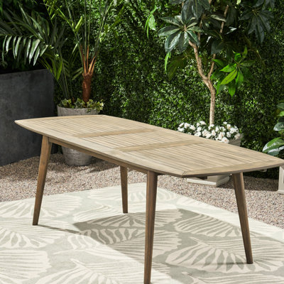 Table en bois, extensible, grise - crée une atmosphère de salle à manger confortable
