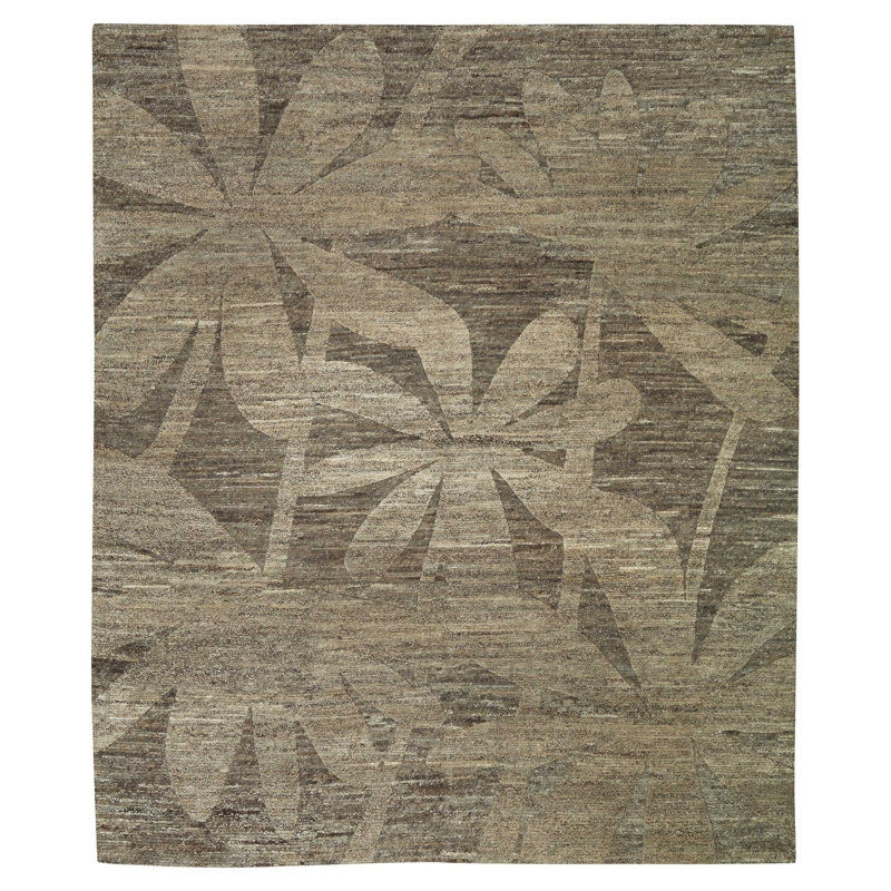Paradise Floral Area Rug in Gray, Rectangle 8' x 10'