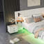 4ft6 Upholstered Bed With 2 Bedside Lamps,charging Socket-1435240127-1435240065
