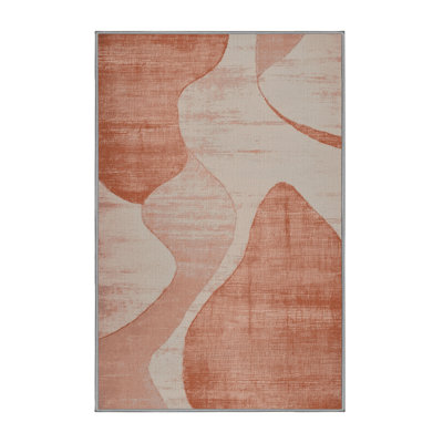 Machine Washable Abstract Gray Area Rug