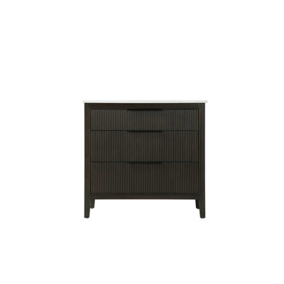 Meuble-lavabo simple 36 po en chêne chocolat