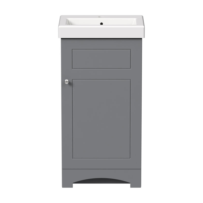 MagickWoods Banasky Bath With Porcelain 17.5" Single Bathroom Vanity Set, Gray Slate