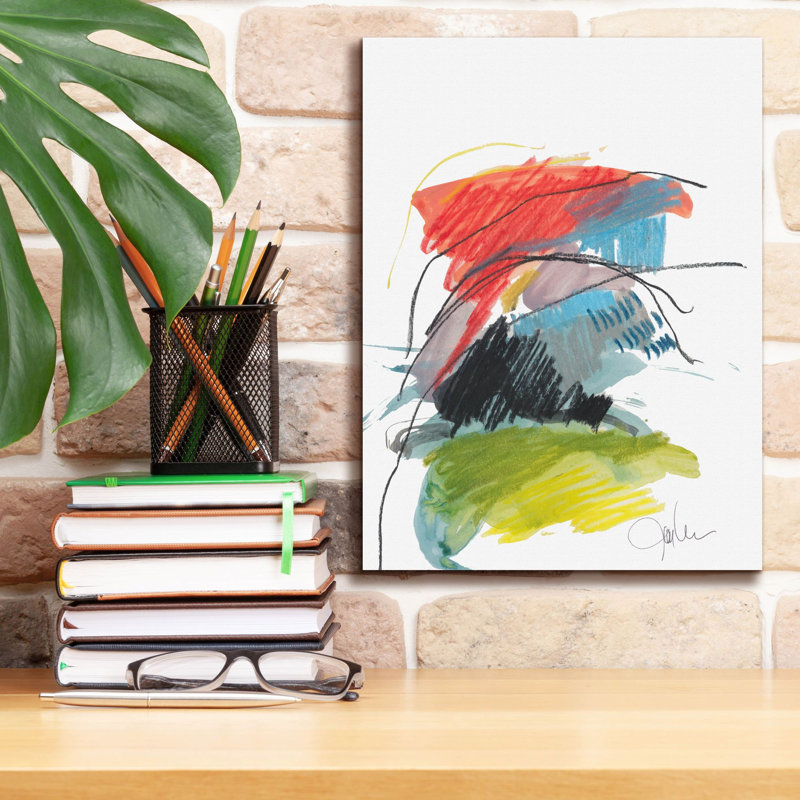 «Abstract Landscape No. 40» par Jan Weiss, art mural sur toile, 12 po x 16 po, H 16 po x l 12 po x P 0,75 po