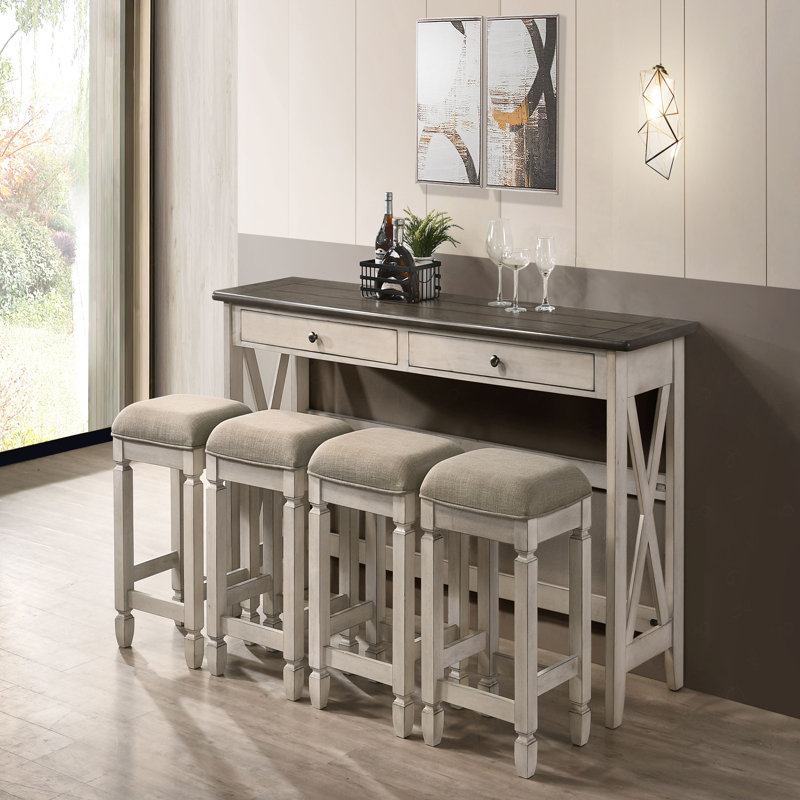Console avec 4 tabourets