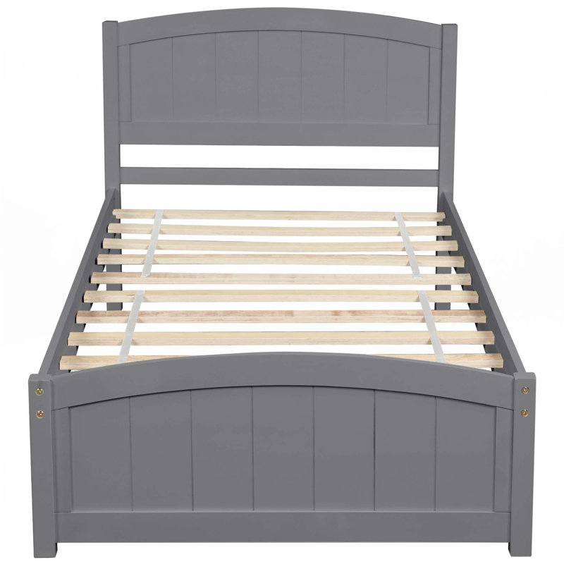 Lit plateforme Wood, gris