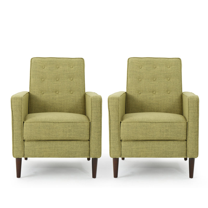 Upholstered Recliner, Muted Green 100% Polyester