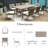 Patio Metal Rectangular Dining Set With Umbrella Hole And Cushions  For 8 Person