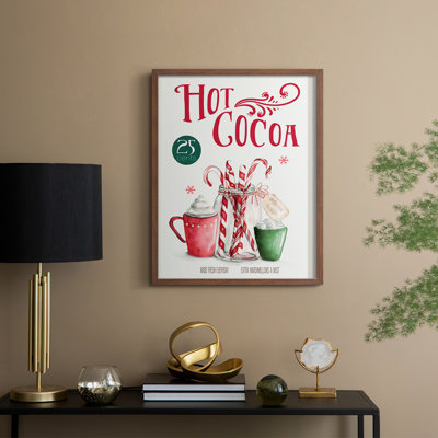 «Hot Cocoa», reproduction encadrée - bois massif