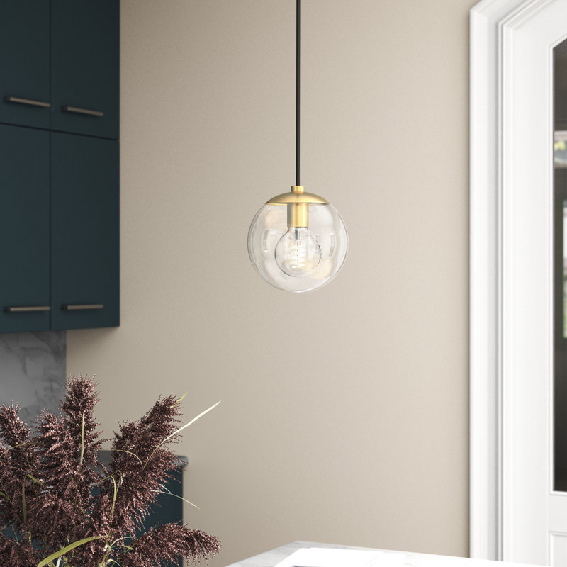 Meadow 1 Light Pendant, Aged Brass