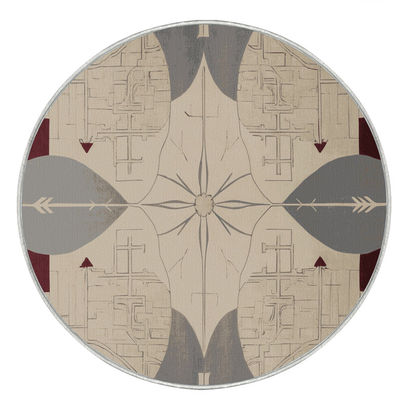 Elegant Fractures Rug, Round 7'