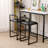 Bar Stool With Backrest Set Of 2 Counter Height PU Leather Upholstered Bar Chairs With Footrest-721481207