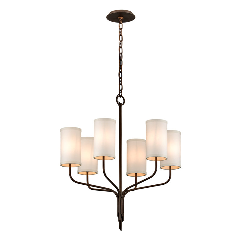Juniper 8 - Light Chandelier, Textured Gold Leaf, 6