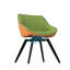 Élégant ensemble de table ronde en MDF et de chaises en cuir PU, expérience de salle à manger moderne de style Mid-Century pour la maison et le bureau