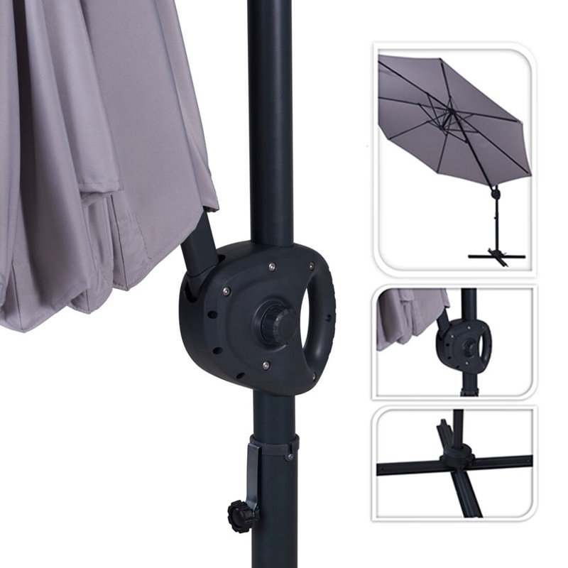 300cm Cantilever Parasol, Grey