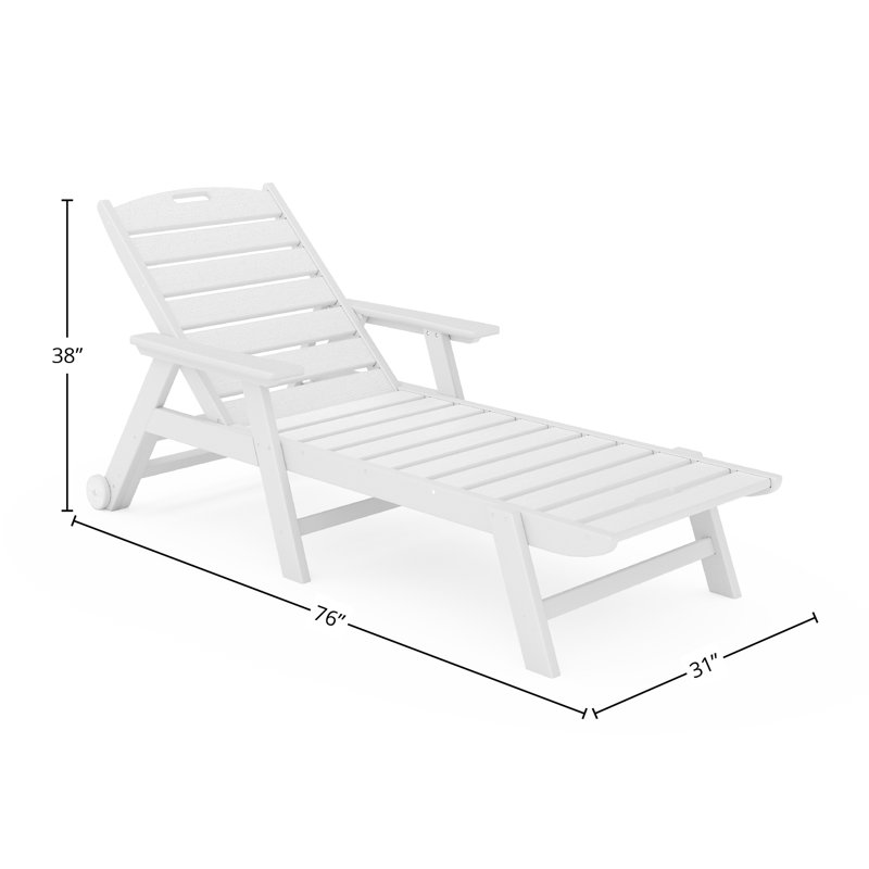 Chaise longue à dossier réglable Clairan, Destin - blanc