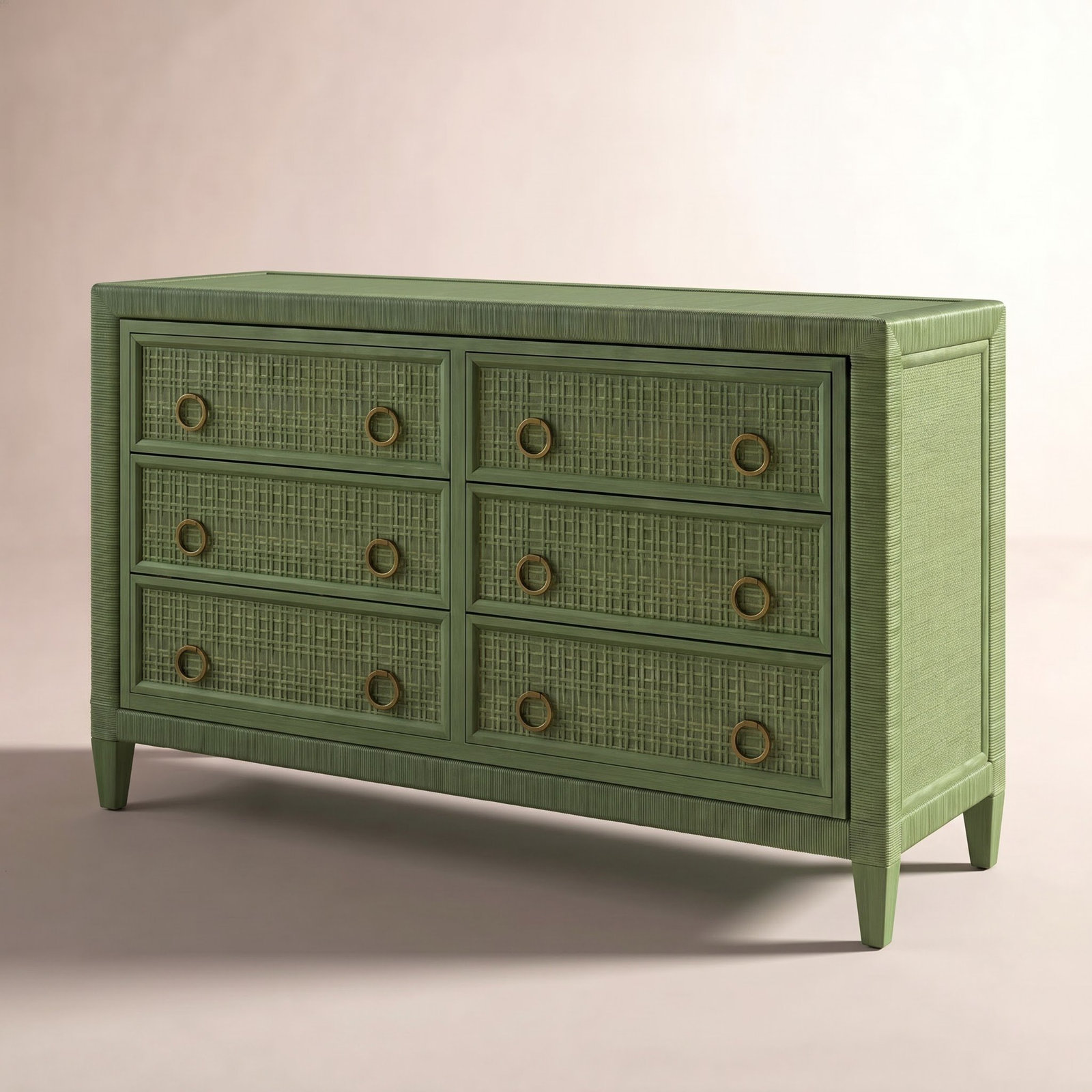 Monterey 54" Double Dresser, Celery, No, Brass