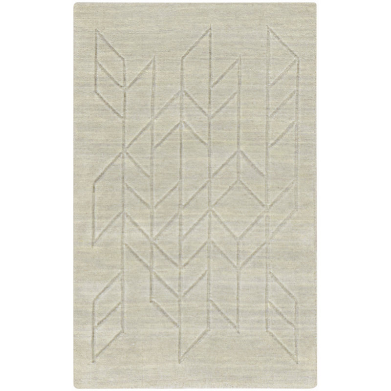 Mihira Geometric Wool Hand Woven Area Rug, Rectangle 61 x 91cm