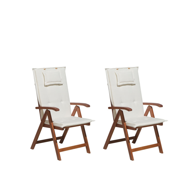 Angelito Patio Dining Side Chair with Cushion, Off-White