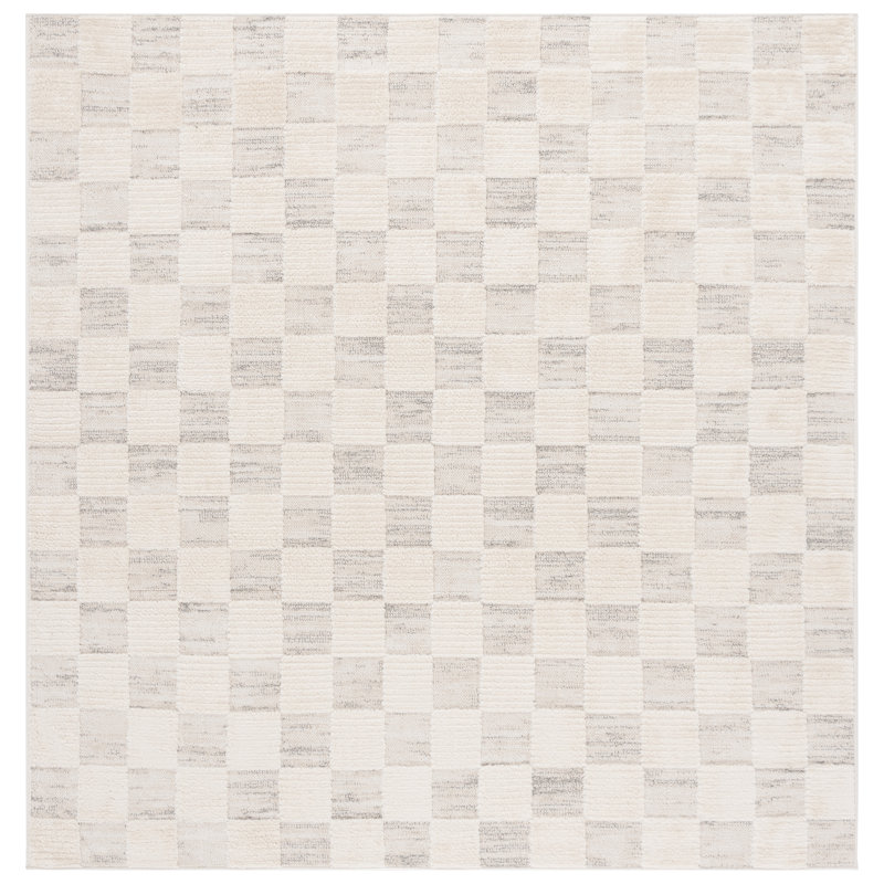 Tuule Performance Checkered Rug, Square 6'7"