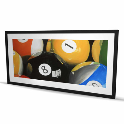 Pool Balls Closeup - Hobbies Hyperrealist Framed Print Decor