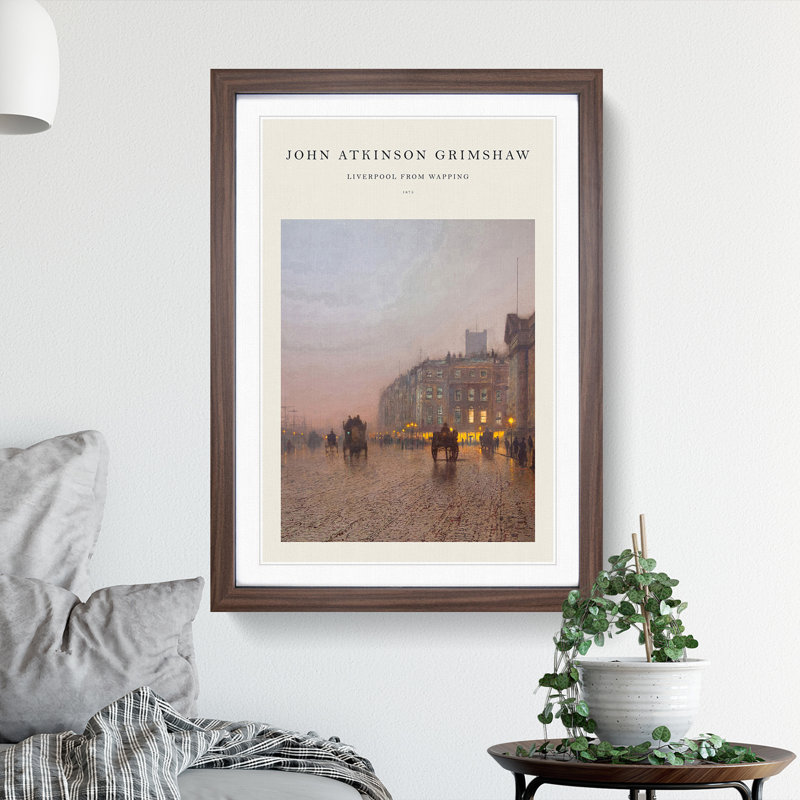 Street Scene by John Atkinson Grimshaw - Single Picture Frame Print, 65cm H x 48cm W x 2cm D, Walnut Framed
