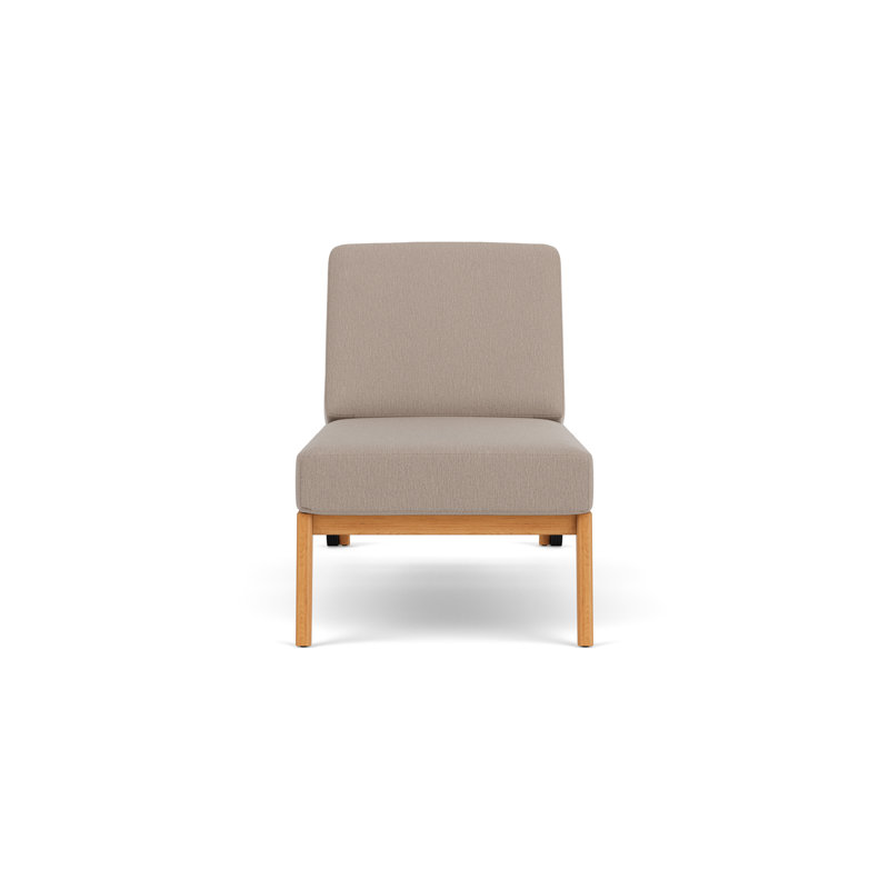 Alpine Outdoor Teak Chaise Lounge, Remy Pebble