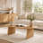 47" Oval Coffee Table, Modern Solid Wood Veneer Center Table-1908749026