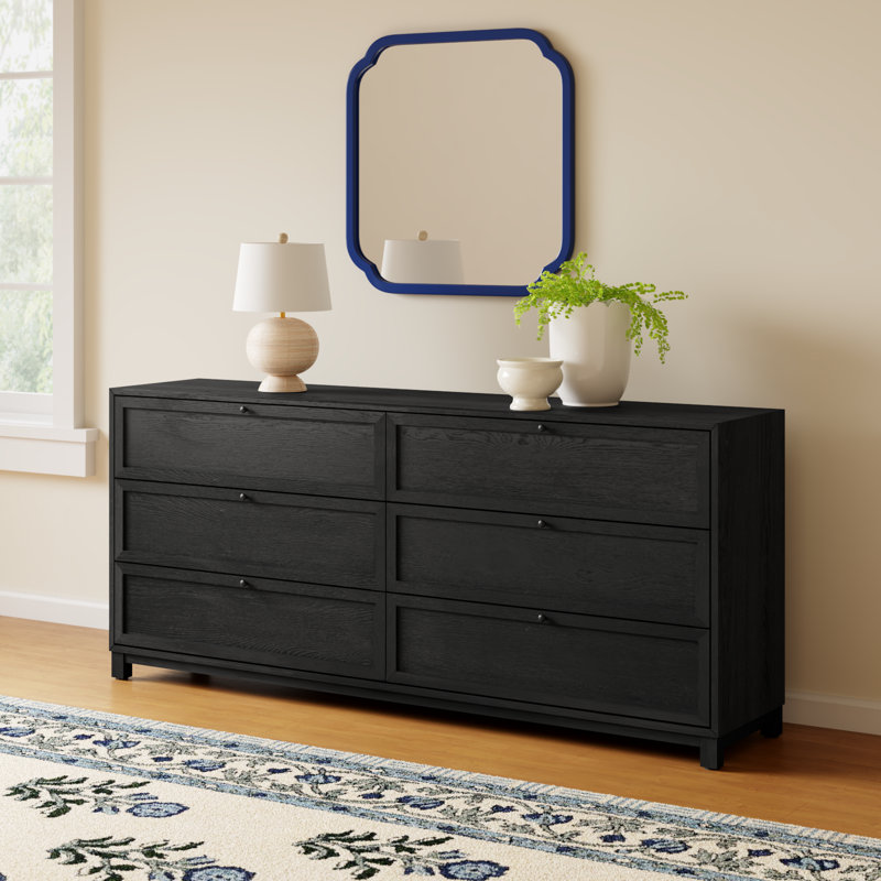 Sonata 75'' W 6 - Drawer Dresser, Drifted Matte Black