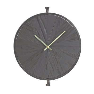 Horloge murale moderne en bois avec support suspendu 16,25 po D-85324DS