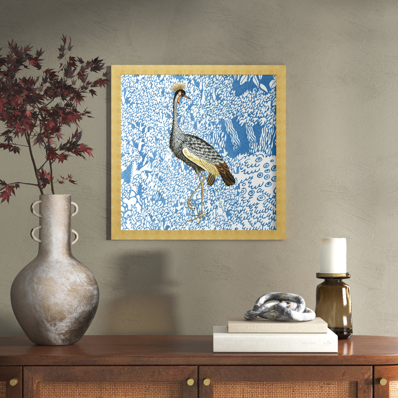Bird Pose 2 by Oliver Gal, Gold, 22" H x 22" W x 0.5" D