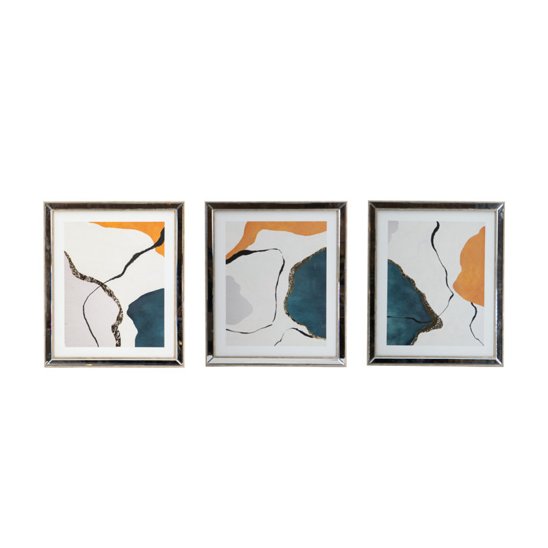 S/3 22X26x0.6" Marcia Mirrorframed Wall Art