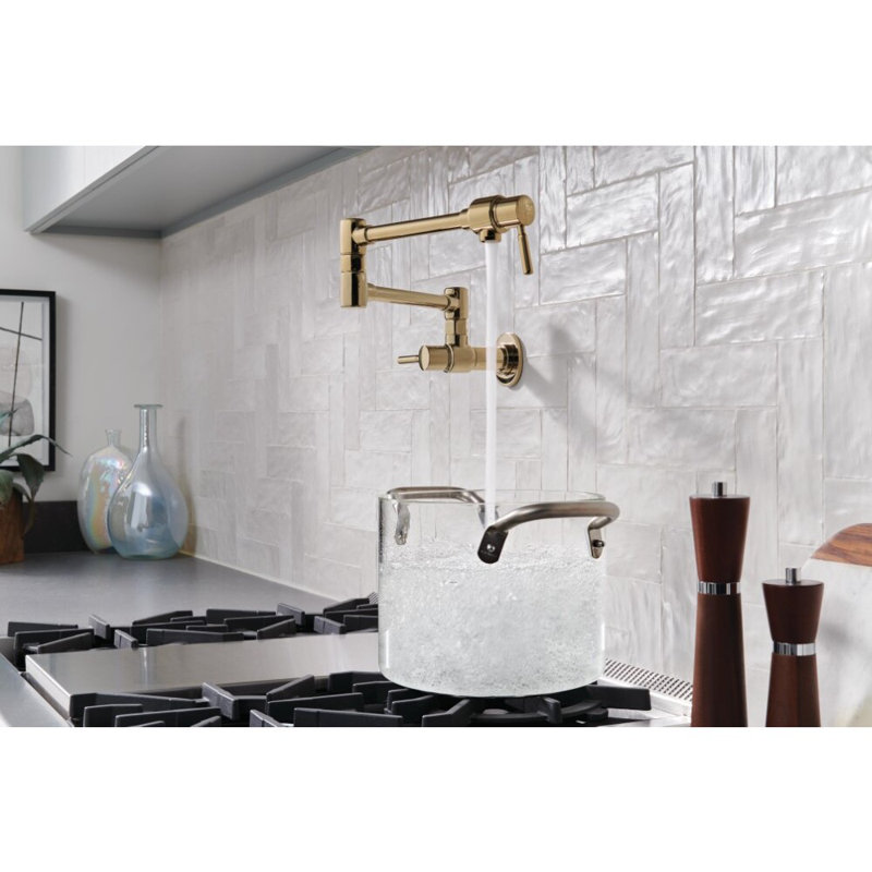 Brizo Euro Linear Wall Mount Pot Filler, Luxe Gold