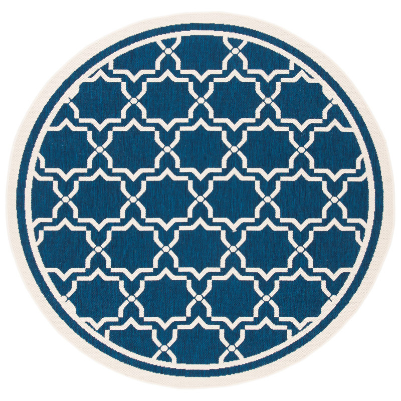 Dirks Performance Geometric Indoor/Outdoor Area Rug, Round 6'7"