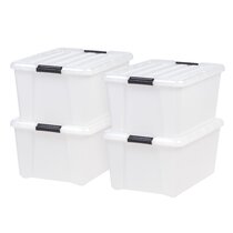 IRIS USA 17.5 Qt Plastic Storage Container Bin with Latching Lid, Stackable  Nestable Box Tote Closet Organization School Art Supplies - Clear, 12 Pack