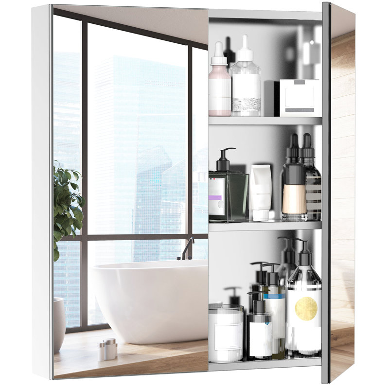 Armoire de toilette en acier inoxydable 24 po x 26 po - intérieur spacieux et peu encombrant