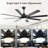 Modern 52-Inch Smart Ceiling Fan With Light,6 Wind Speed,With 8 Black ABS Blades,Voice Remote,Fan For Bedroom,Living Room,Patio,Kitchen,Etc-2139046086-2139046084