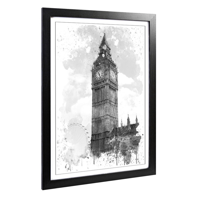 Big Ben London Eye - Wall Art, 62cm H x 45cm W, Framed Picture