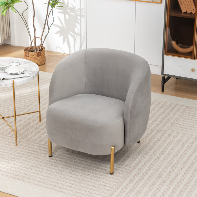 Chaise d'appoint rembourrée Edward, Gris