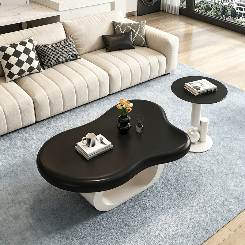 Ensemble de tables basses irrégulières Modern Home Creativity, Cream