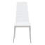 Chaise de salle à manger blanche pour 4 personnes avec cuir PU et pieds argentés brillants, créant un environnement agréable Chaises confortables Grands rassemblements familiaux