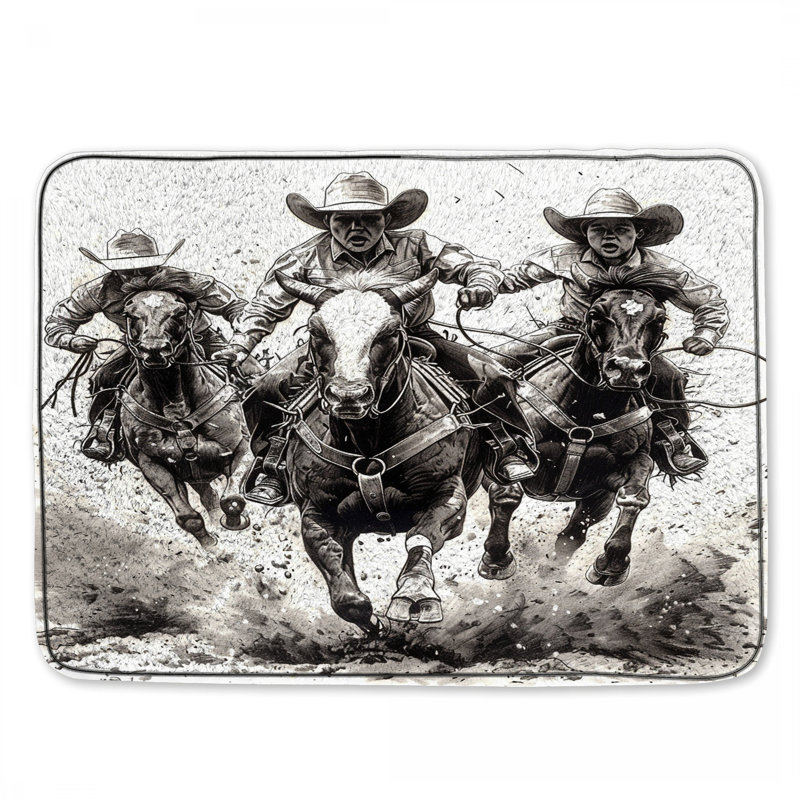 Tapis de bain Cowboys, L 34 po x L 21 po