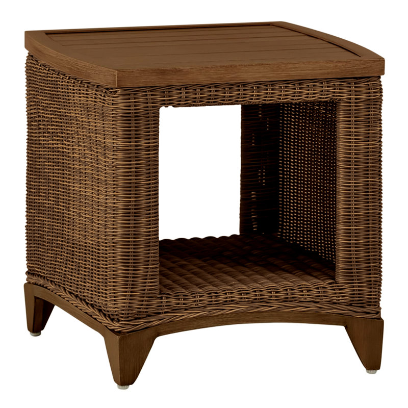 Astoria Outdoor Side Table, Raffia/Oak