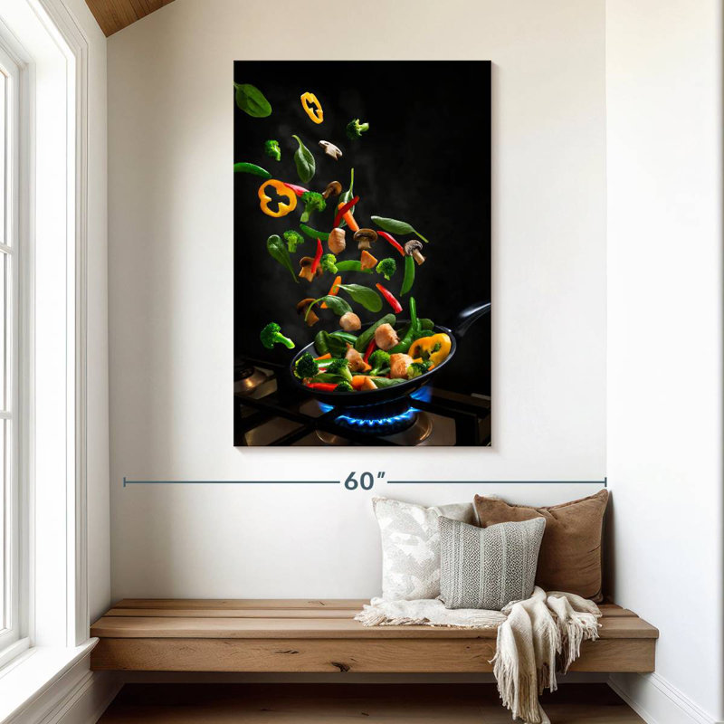Yarlin Flying Stir-Fried Vegetables, 48" H x 32" W